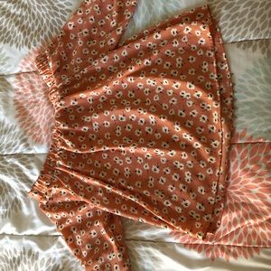 coral / floral blouse